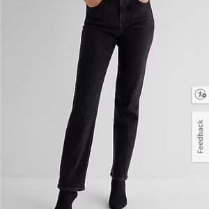 Express Black High-Rise Straight Leg Jeans